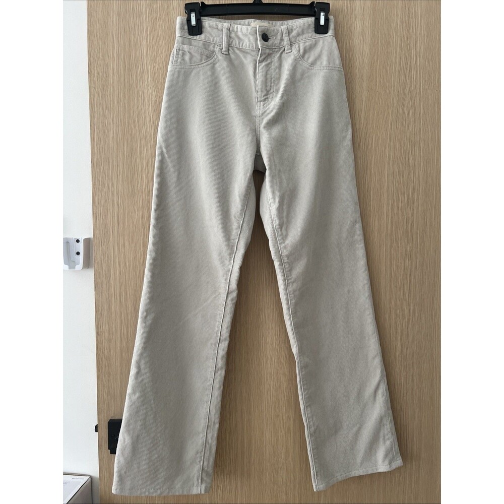 THE ROW  Beige Corduroy Wide Leg Pants Size 25x30 High Waisted Excellent Altered